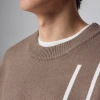 Momeck men's color-blocking jacquard pullover knitted sweater for men 2024 Winter New round neck Men's sweater 21895 Specification image